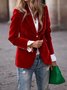 Women Plain Lapel Collar Long Sleeve Vintage Split Joint Spring/Fall Daily Blazer Outerwear