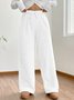 Women Plain Casual Split Joint Pant Daily Spring/Fall Wide Leg Pants