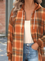 Women's Autumn Plaid Hooded Sweatshirt Jacket Regular Autumn and Winter Top