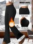 Women Plain Casual Split Joint Pant Daily Spring/Fall Flare Pants