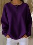 Women Plain Crew Neck Long Sleeve Casual Daily Spring/Fall T-shirt