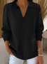 Women Plain Shawl Collar Long Sleeve Casual Holiday Spring/Fall Sweater