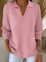 Women Plain Shawl Collar Long Sleeve Casual Holiday Spring/Fall Sweater
