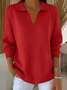 Women Plain Shawl Collar Long Sleeve Casual Holiday Spring/Fall Sweater