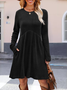 Women Plain Crew Neck Split Joint Tank Casual Spring/Fall Daily Mini A-Line Dress