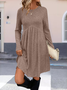 Women Plain Crew Neck Split Joint Tank Casual Spring/Fall Daily Mini A-Line Dress
