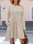 Women Plain Crew Neck Split Joint Tank Casual Spring/Fall Daily Mini A-Line Dress