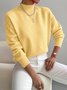 Women Plain Mock Neck Long Sleeve Street Daily Winter Sweater