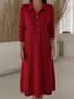 Women Plain Shawl Collar Casual Autumn Daily Maxi H-Line Sweater Dress