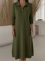 Women Plain Shawl Collar Casual Autumn Daily Maxi H-Line Sweater Dress