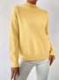 Women Plain Mock Neck Long Sleeve Street Daily Winter Sweater