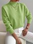 Women Plain Mock Neck Long Sleeve Street Daily Winter Sweater