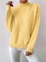 Women Plain Mock Neck Long Sleeve Street Daily Winter Sweater