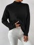 Women Plain Mock Neck Long Sleeve Street Daily Winter Sweater