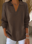 Women Plain Shawl Collar Long Sleeve Casual Holiday Spring/Fall Sweater