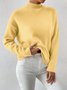 Women Plain Mock Neck Long Sleeve Street Daily Winter Sweater