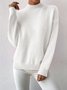 Women Plain Mock Neck Long Sleeve Street Daily Winter Sweater