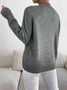 Women Plain Mock Neck Long Sleeve Street Daily Winter Sweater