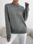 Women Plain Mock Neck Long Sleeve Street Daily Winter Sweater