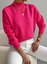 Women Plain Mock Neck Long Sleeve Street Daily Winter Sweater