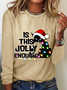 Women Christmas Crew Neck Cotton Long Sleeve Casual Daily Spring/Fall T-shirt