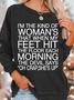 Women Text Letters Crew Neck Long Sleeve Casual Daily Spring/Fall Sweatshirt