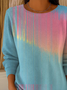 Women Abstract Crew Neck Long Sleeve Casual Daily Spring/Fall Sweater