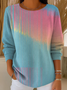 Women Abstract Crew Neck Long Sleeve Casual Daily Spring/Fall Sweater