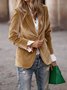 Women Plain Lapel Collar Long Sleeve Vintage Split Joint Spring/Fall Daily Blazer Outerwear