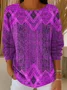 Women Abstract Crew Neck Long Sleeve Casual Daily Spring/Fall Sweater