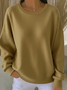 Women Plain Crew Neck Long Sleeve Casual Holiday Spring/Fall Sweatshirt