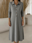 Women Plain Shawl Collar Casual Autumn Daily Maxi H-Line Sweater Dress