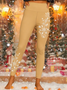 Women's Shiny Christmas Snowflake Print Casual Leggings