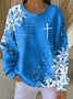 Women Christmas Crew Neck Long Sleeve Casual Holiday Spring/Fall Sweatshirt