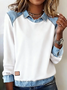 Women Plain Shawl Collar Long Sleeve Vintage Daily Spring/Fall Sweatshirt