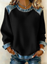 Women Plain Crew Neck Long Sleeve Vintage Daily Spring/Fall Sweatshirt