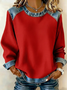 Women Plain Crew Neck Long Sleeve Vintage Daily Spring/Fall Sweatshirt