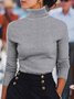Women Plain Turtleneck Long Sleeve Street Daily Spring/Fall Sweater