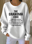 Women Letter Pattern Crew Neck Cotton-Blend Long Sleeve Vintage Daily Spring/Fall Sweatshirt