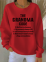 Women Letter Pattern Crew Neck Cotton-Blend Long Sleeve Vintage Daily Spring/Fall Sweatshirt