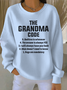 Women Letter Pattern Crew Neck Cotton-Blend Long Sleeve Vintage Daily Spring/Fall Sweatshirt