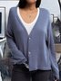 Long Sleeve Casual V Neck Outerwear