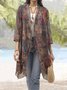Brown Tribal Holiday Overcoat
