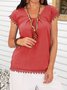 Round Neck Casual Shirts Blouses