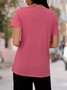 Short Sleeve Solid V Neck Lace Shirts T-shirts