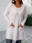 Women's Cotton-Blend Long Sleeve Top Tunics