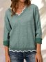 Plus Size Solid Loose Fit Women Pullover Sweaters