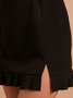 Black Slit Flounce Skirt
