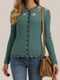 Embroidered Long Sleeve Casual Knitwear Outerwear Cardigans