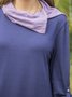 Cotton Long Sleeve Color-Block T-shirt